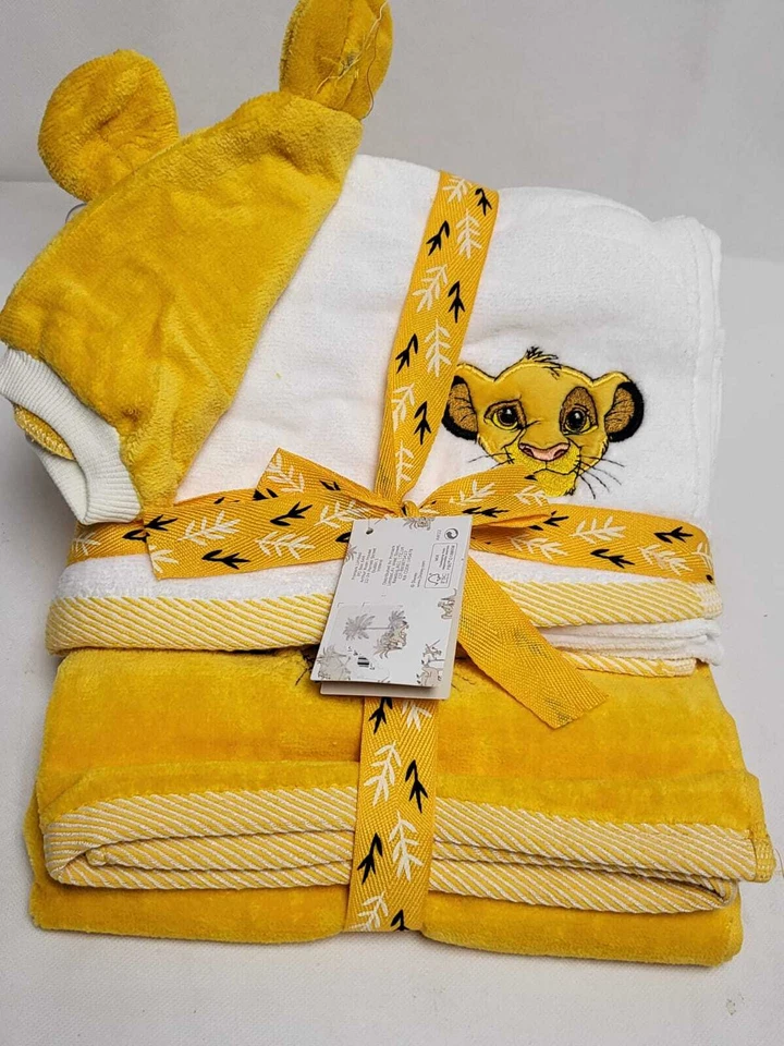 Disney Simba The Lion King Yellow Wash Mitt Bath Towel Hand Towel Set Primark - Image 2 of 4