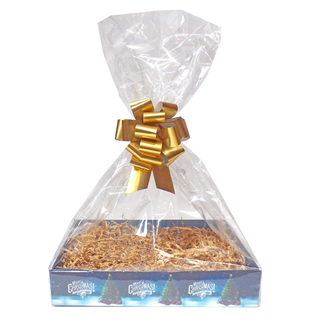 Make Your Own XMAS Gift Basket DIY Hamper Kit - 35cm Tray, Shred, Bag, Bow, Tag