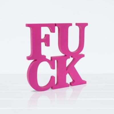 Holzschild Fuck Dekoschild zum Aufhängen oder Aufstellen handbemaltes Schild