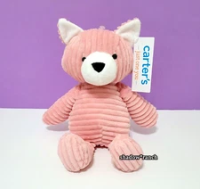 Carters Just One You Pink Fox Plush Corduroy Ribbed Target Lovey Toy 68473 NWT