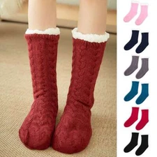 Winter Warm Socks Women Plush Soft Non Grip Floor Slippers Short Fuzzy Fluffy
