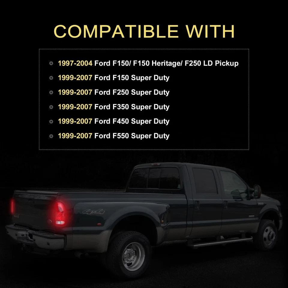 Smoke Tail Lights For 97-07 Ford F150 Heritage/F250/350/450/550 Super Duty Foto 2 de 4