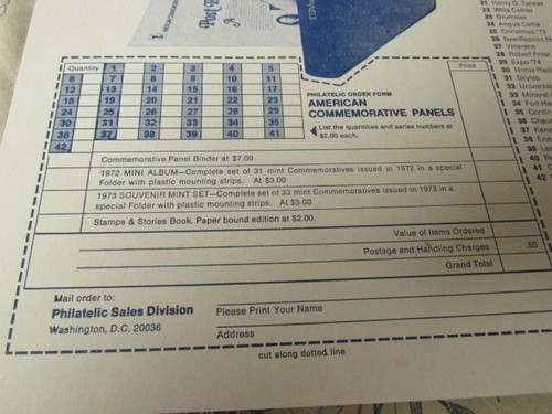 (2) Vtg. 1973 Promo USPS American Commemorative Panels Series Order Forms / ADs - Picture 7 of 11