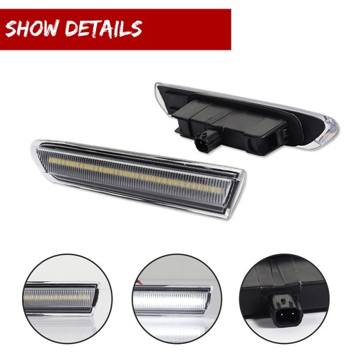 For 2004-2008 Acura TL Clear Front+Rear White LED Side Marker Lights Lamps 4PCS - Picture 4 of 11