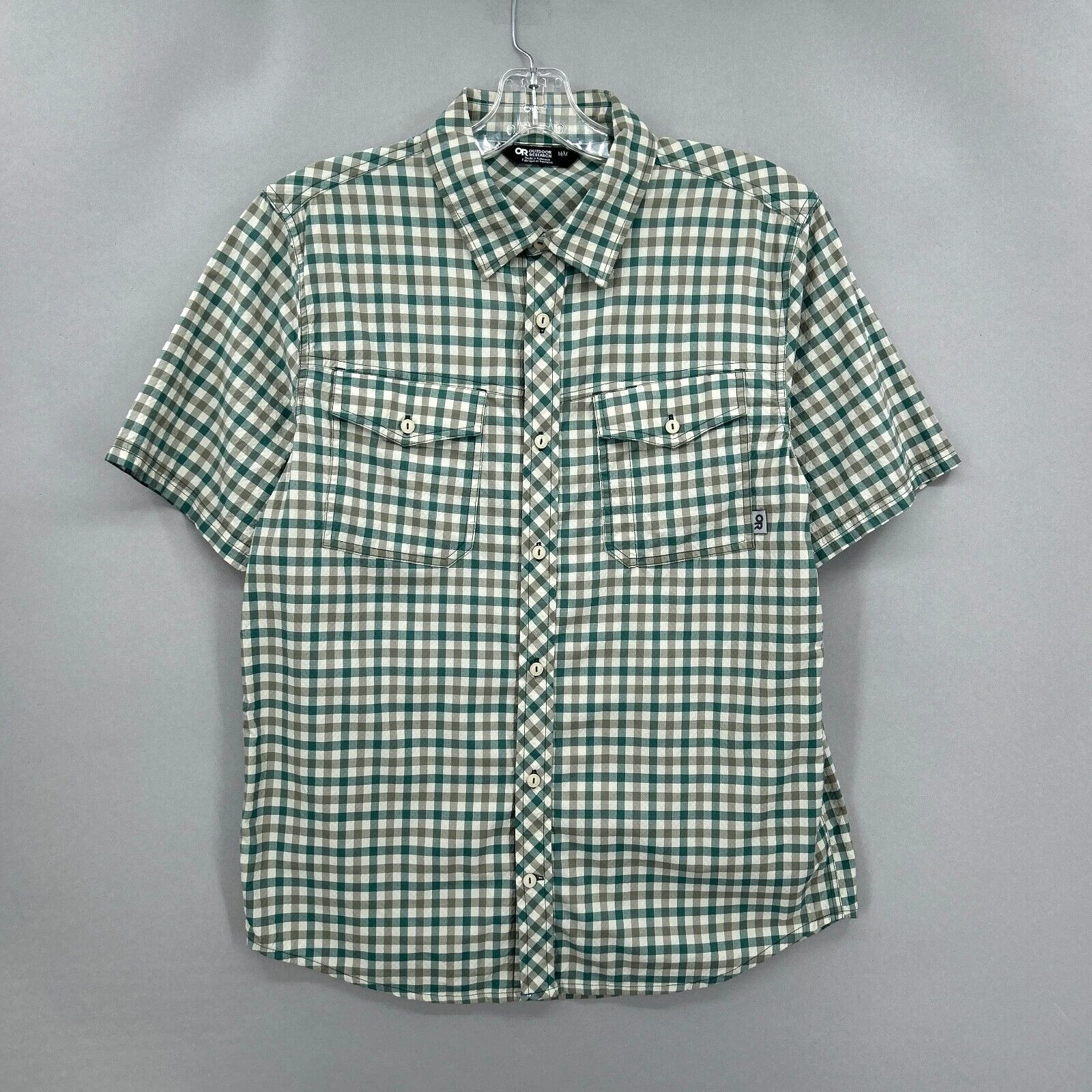 outdoor-research button up check seersucker wanderer hike shirt