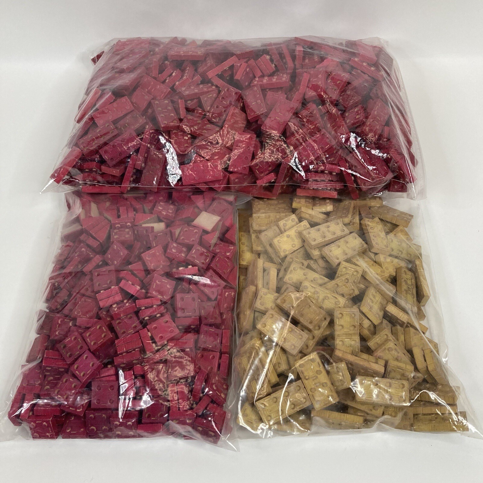 Vintage American Bricks Wooden Building Blocks Red Brown MEGA LOT 11.5