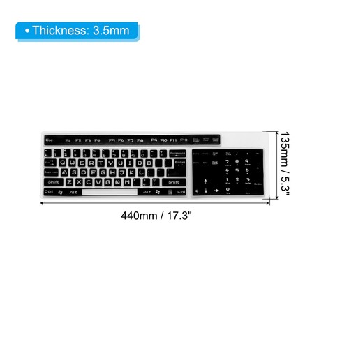 1Stk PC Tastatur Abdeckung Schreibtisch Tastatur Hülle Cover 17.3"x5.3" Schwarz - Bild 2 von 5