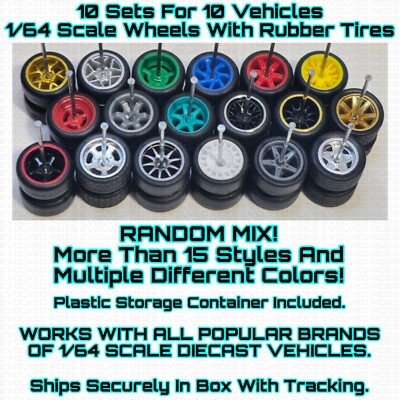 10 RANDOM Sets Real Rider Wheels For 1/64 Scale Custom Restoration Hot Wheel