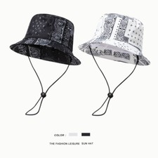 1pc Unisexe Seau Chapeau Pêcheur Casquette Hip Hop Paisley Été Soleil Protection