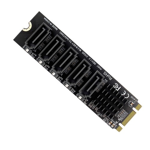 Carte d'extension M.2 NGFF B-Key Sata vers SATA3 6 Gbps support SSD et HDD 5 ports - Photo 2/11