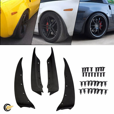 Front & Rear Molded Mud Flaps For 2005-2013 C6 Corvette – Black Splash Guards
