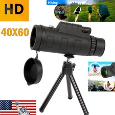Zoom Hiking Monocular Lens Camera HD Scope Hunting 40 X 60 Telescope Clip Tripod