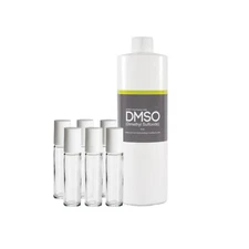 DMSO 16 oz liquid pure 99.995% non-dilute with 6 refillable 10ml roll on kit.