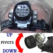12 LED Headlamp with Adjustable Strap & Light Ultra Super Bright Water Resistant