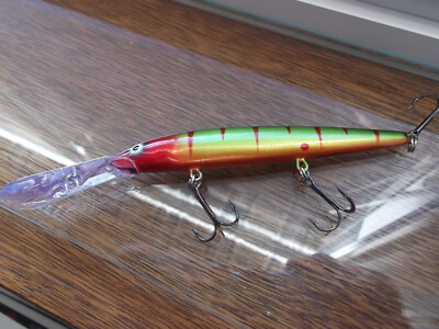 Custom Painted Rapala Suspending Down Deep Husky Jerk,DHJ-12, Old School Perch