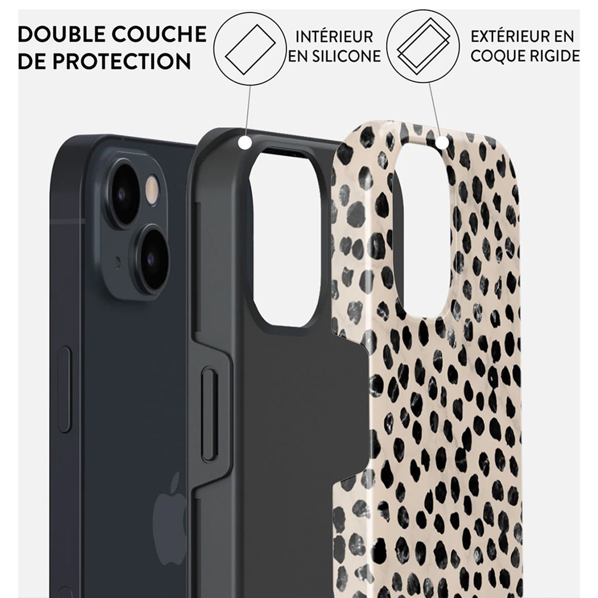 Coque iPhone 15 résistante aux chocs idéale pour le quotidien urbain beige - 3