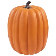 14" x 17.5" Tall Orange Fake Pumpkin for Fall Thanksgiving Halloween Decor