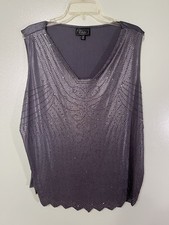 Dressbarn Women's Sleeveless Top 2X Dark Gray Made In USA