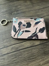 New Kate Spade Cameron Paper Romse 5” Card Holder Zip Wallet Key Ring JB