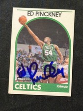 Ed Pinckney Boston Celtics Hand Signed 1989-90 NBA Hoops IP Autograph Kings