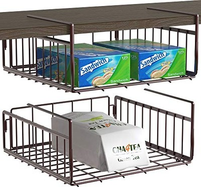 - SimpleHouseware Under Shelf Basket 2 Pack Bronze