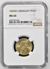 Uruguay 1 Peso 1965SO NGC MS 64