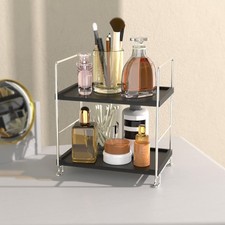 2-Tier Bathroom Organizer Countertop Storage Shelf, Vanity Tray Cosmetic Stac...
