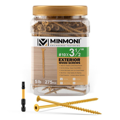 Wood Screws (5 Lbs Box), Trox Flat-Head Exterior Deck Screws 275Pcs #10 X 3-1/2''