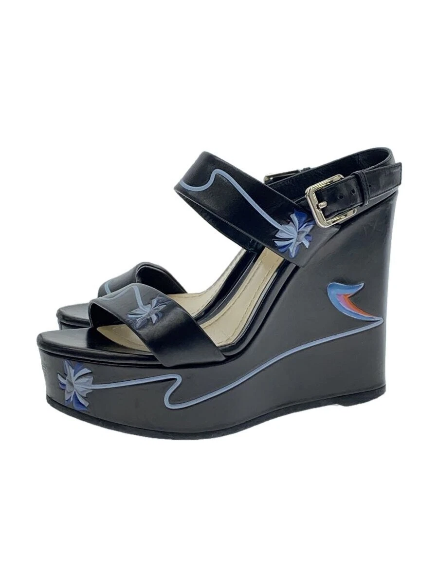 Sandales Christian Dior 38 cuir noir talon à enfiler occasion