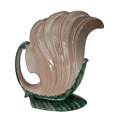 Stangl Pottery USA 11.5" Terra Rose Beige Green Vase Vintage Repair Crack