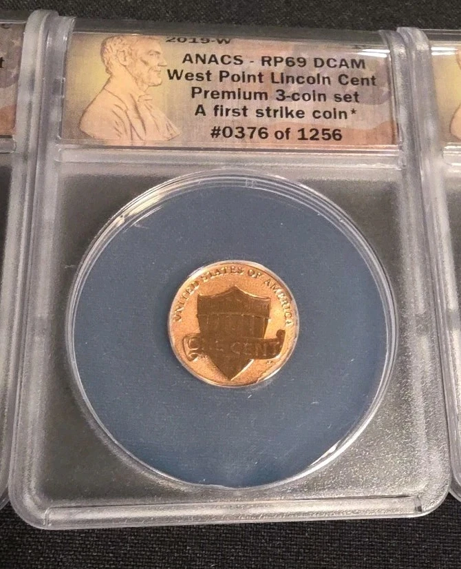 Centavo Lincoln Shield 2019 W 3 monedas PR69, SP69, RP69 DCAMS. 1st Strike 376/1256 Foto 3 de 4