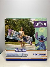 Swimways Disney Stitch Suntanner Lounging Pool Float Over 5.8 Feet Long