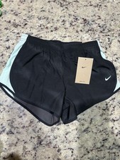 Nike Dri-Fit Youth Girls Tempo Running Shorts Size M Black Mint Green IM8119-082