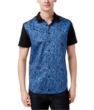 Calvin Klein Mens Scribble Polo Shirt, Blue, Small