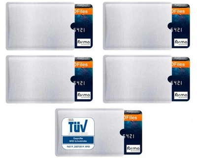 FORMA BLOCKER 5x TÜV geprüfte RFID / NFC Schutzhülle für Kreditkarte Bankkarte Kreditkarten