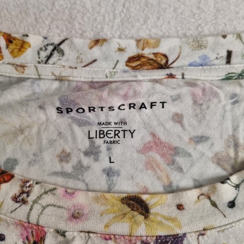 Sportscraft Size L Liberty Art T-shirt Soft Stretch Fabric Top Floral Print EUC - Bild 3 von 7
