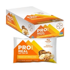 PROBAR Banana Nut Bread Snack Bar 12 Count Gluten Free Non GMO 9g Protein