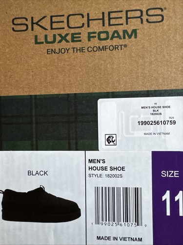 Zapatilla para hombre Skechers interior/exterior casa zapato talla 11 negro NUEVO - Imagen 7 de 7