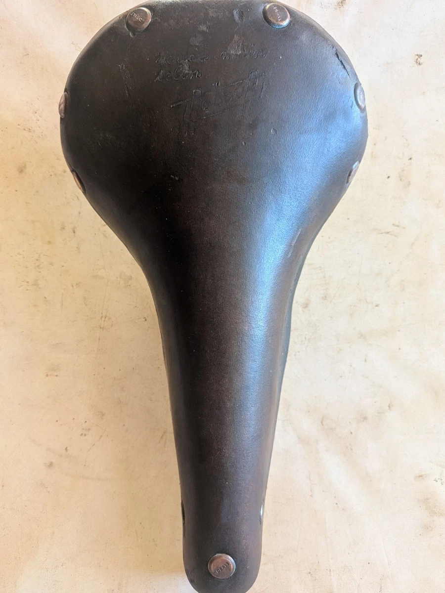Ancienne Selle De Vélo En Cuir Vintage – Parfaite Pour Restauration Ou Déco Atelier