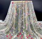 Lace Fabric, 2 Yards Beautiful Seaweed Floral Embroidery Lace Tulle White Mesh F