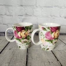 Royal Albert Country Rose Chintz Coffee Cup Tea Mug England SET 2