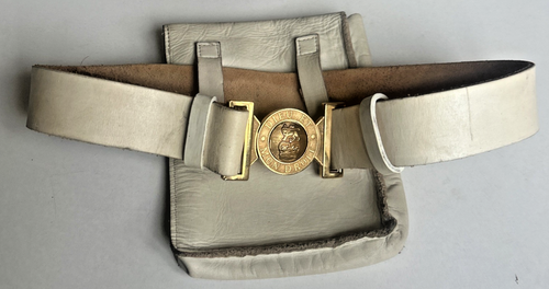 1918 DATED BRITISH ARMY OFFICERS LEATHER SAM BROWNE BELT & CROSS STRAP in Belts