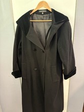 Vintage Donnybrook Black Wool Blend Double Breasted Coat Size 14P