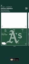 Sac Athletics V Houston Astros (Athletics Home Opener) Sec 122 Row 13 Seat 1/2