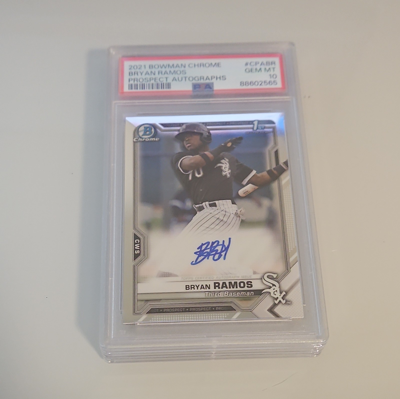 2021 BOWMAN CHROME PROSPECT AUTO #CPABR BRYAN RAMOS PSA 10 AUTO