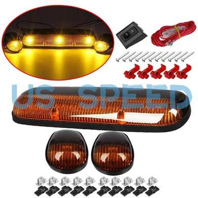 #ad #ad For Chevrolet Silverado 1500 2500 3500 Amber LED Cab Roof Marker Lights 3PCS $36.69