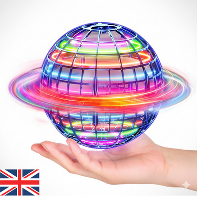 Blaue LED Flying Orb Ball Spielzeug - UFO Schwebe Spinner wiederaufladbar mit RGB-Leuchten UK