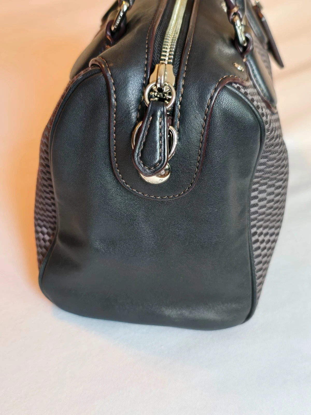 Borsa a tracolla Coach Legacy Jacquard Mini Bennett in pelle borsa nera