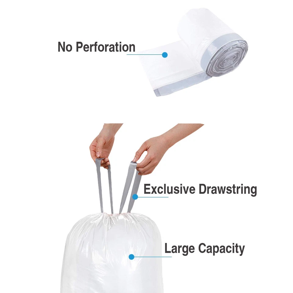 Code G (200 Count) 8 Gallon/30 Liter Heavy Duty Drawstring Plastic Trash Bags... - Image 3 of 4