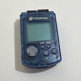Sega Dreamcast VMU Visual Memory Unit Clear Smoke Blue Grey HKT-7000 w/Cover